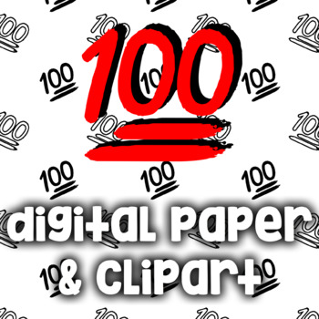 100 Points Emoji Clip Art And Digital Papers 100 Emoticon By Juniper S Own