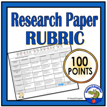 Preview of 100 Points Research Paper Rubric and Easel Activity