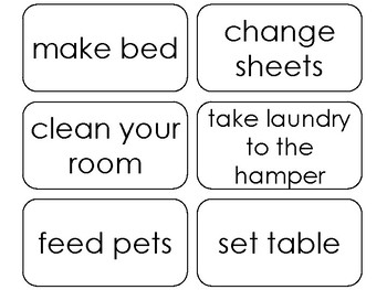 100 Printable Chores And Daily Routines Word Flashcards Child