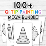 100+ Pages Q-tip Painting Mega Bundle , Fine Motor Skills 