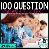 100 Question Editable English Pre-Test/Final Exam with Stu