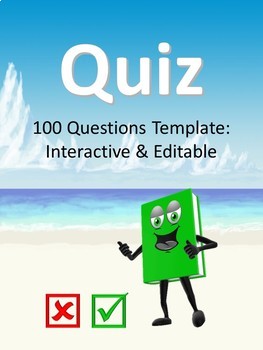 Preview of 100 Questions Template: Interactive, Editable, and Animated!!!!