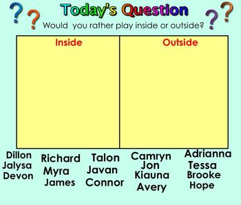 Preview of 100 Questions of the Day for Smartboard-Kindergarten
