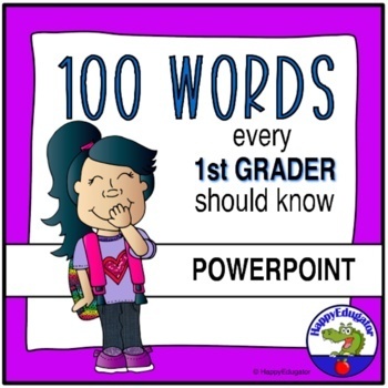 Preview of 100 Reading Sight Words First Grade Digital Flash Cards PowerPoint