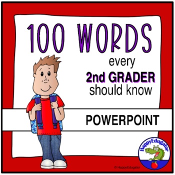 Preview of 100 Reading Sight Words Second Grade Digital Flash Cards PowerPoint