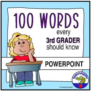 Preview of 100 Reading Sight Words Third Grade Digital Flash Cards PowerPoint