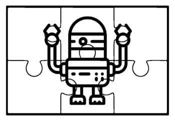 100 Robotics Jigsaw Coloring Pages, No Prep Art Sub Plan by Nitin Sharma