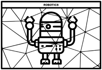 Preview of 100 Robotics Polygon Art Coloring Pages, Geometry-Art Activity, No Prep Art