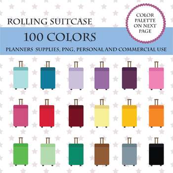 Preview of 100 Rolling suitcase clipart, Suitcase clip art, Rolling Travel Luggage