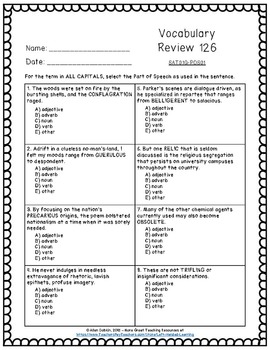 100+ SAT ACT Practice Worksheets Vocabulary Context Clues ...