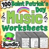 100 Saint Patrick's Day Music Worksheets | Clef Notation  