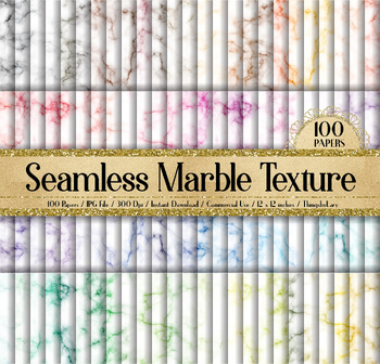 Preview of 100 Seamless Marble Texture Digital Papers