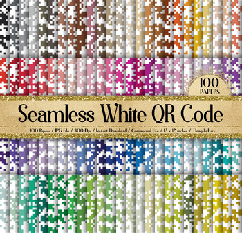 Preview of 100 Seamless White QR Code Digital Papers