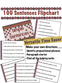 Preview of 100 Sentences Flipchart for Promethean Activboard