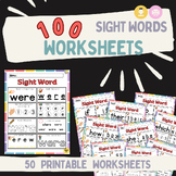 100 Sight Words Bundle, Early Learner Practice, Phonics Ac