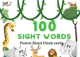 100 Sight Words Flash Cards/ Posters-Jungle Theme