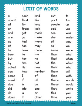 100 Sight Words Reading, Writing and Tracing Worksheets | Kindergarten