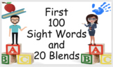 100 Sight Words and 20 Blends for Kindergarten
