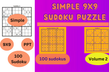Preview of 100 Simple Sudoku Puzzles with Solution Vol 2