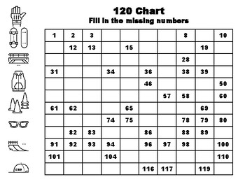 Preview of 100, Skating Common Core Grade 1 Math Activities, 120 Chart Activities, 100 F