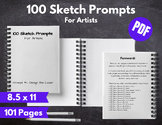 100 Sketch Prompts For Artists - PDF Printable Sketchbook