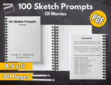 100 Sketch Prompts From Movies - Printable PDF Sketchbook