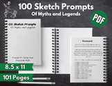 100 Sketch Prompts From Myths and Legends - Printable PDF 