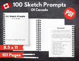 100 Sketch Prompts Of Canada - PDF Printable Sketchbook