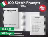 100 Sketch Prompts Of Italy - Printable PDF Sketchbook