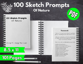 100 Sketch Prompts Of Nature - Printable PDF Sketchbook