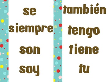 Preview of 100 Spanish High Frequency Words