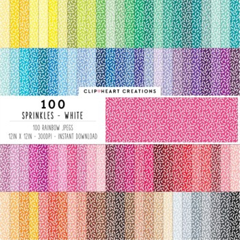 100 Sprinkles Digital Papers (White) by Clip Heart Creations | TPT