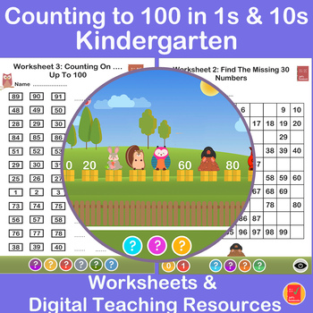 Preview of Counting to 100 by ones and tens - Counting forward to 100 - Kindergarten