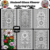 100 Stained Glass Flower Coloring Pages