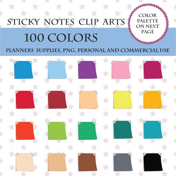 Preview of 100 Sticky notes clipart, Reminder notes clipart, Teachers supplies