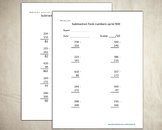 100 Subtraction Worksheets - numbers up to 500