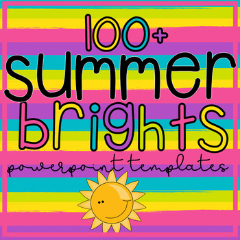 Preview of 100 Summer Brights Rainbow Google Slides // Powerpoint Template Backgrounds