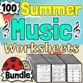 100 Summer Music Worksheets | Clef Notation Rhythm Composi