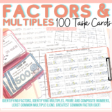 Factors Multiples Prime Composite Numbers GCF LCM Task Cards
