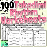 100 Takadimi Rhythm Worksheets | K-5 Rhythm And Counting Studies