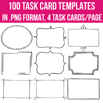 Preview of Task Card Templates EDITABLE 100