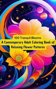 Preview of 100 Tranquil Blooms A Contemporary Adult Coloring Book of Relaxing Flower