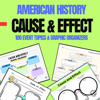 Preview of 100 U.S. History Cause & Effects Topics and Graphic Organizers