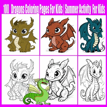 Big Dragon Coloring Book For Kids Ages 4-8: Dragon Coloring Book Children  Toddlers And Preschool Kids. Fun Activity Book For Kids 2 Years Old Boys  And