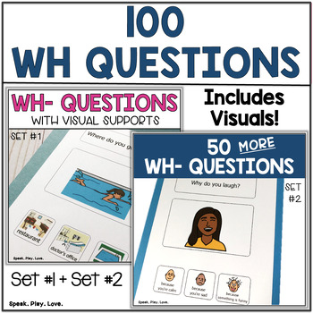 Preview of WH Questions with Visual Choices | Speech Therapy | Bundle of Set #1 & Set #2