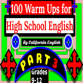 Preview of 100 Warm Ups For High School English (Third Edition)