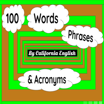 Preview of 100 Words, Phrases, and Acronyms Every English Teacher Should Know