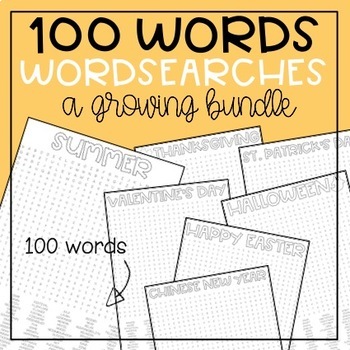 Preview of 100 Words Wordsearch Series BUNDLE