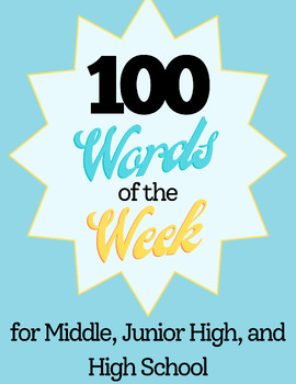 Preview of 100 Words of the Week for Middle and High School