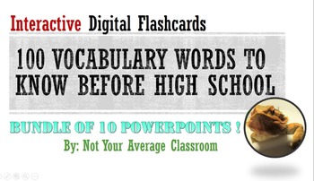 Preview of 100 Words Every Middle Schooler Should Know BUNDLE All 100 Vocabulary Flashcards